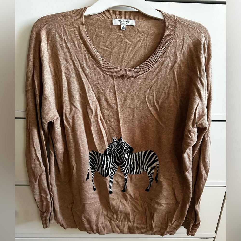Madewell double zebra sweater size M